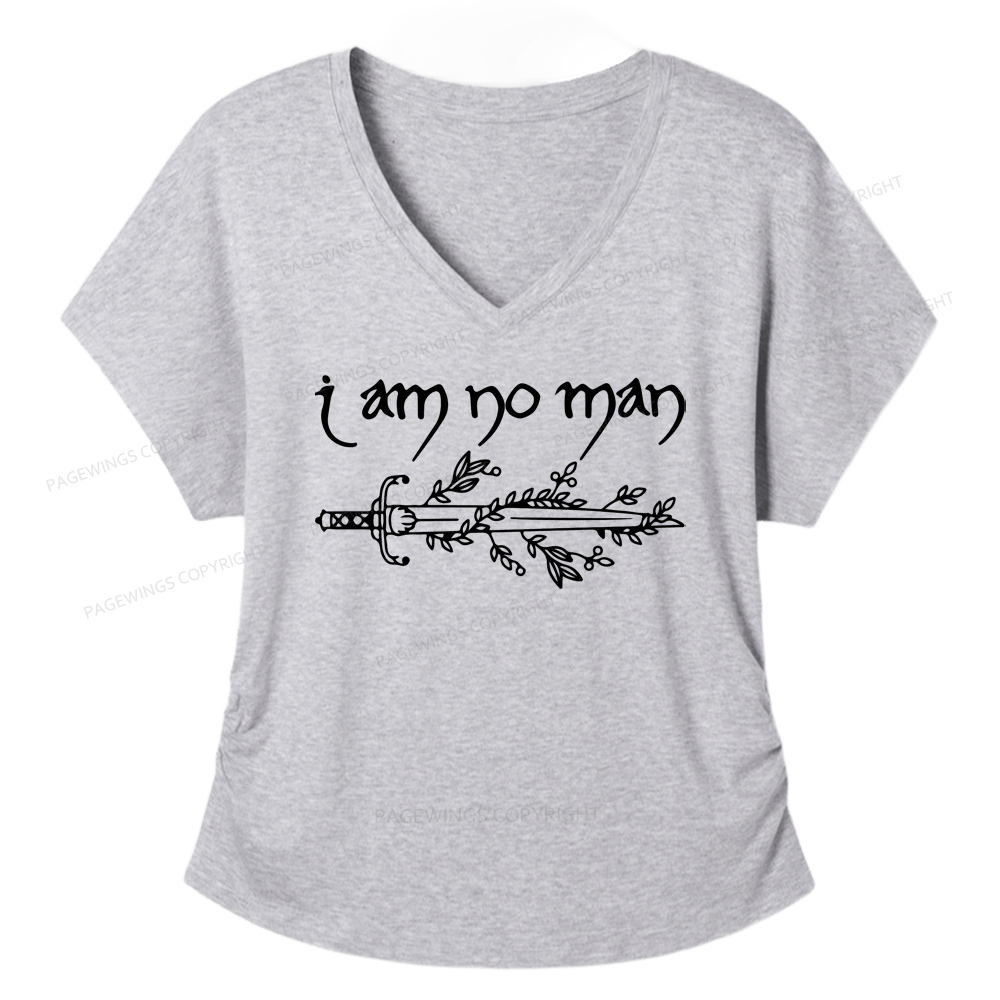Pagewings I Am No Man Soft Women's Modal V-neck T-shirt