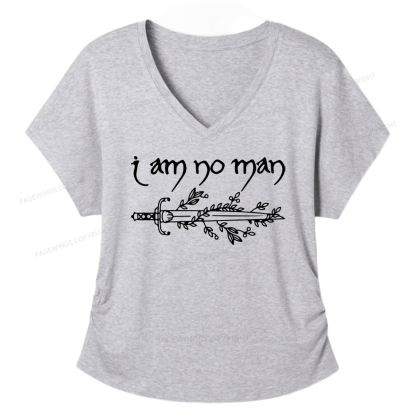 Pagewings I Am No Man Soft Women's Modal V-neck T-shirt