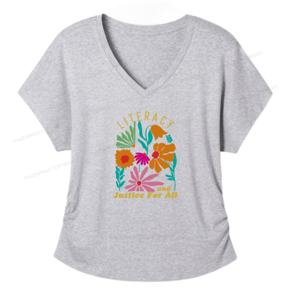 Pagewings Literacy And Justice Soft Women's Modal V-neck T-shirt