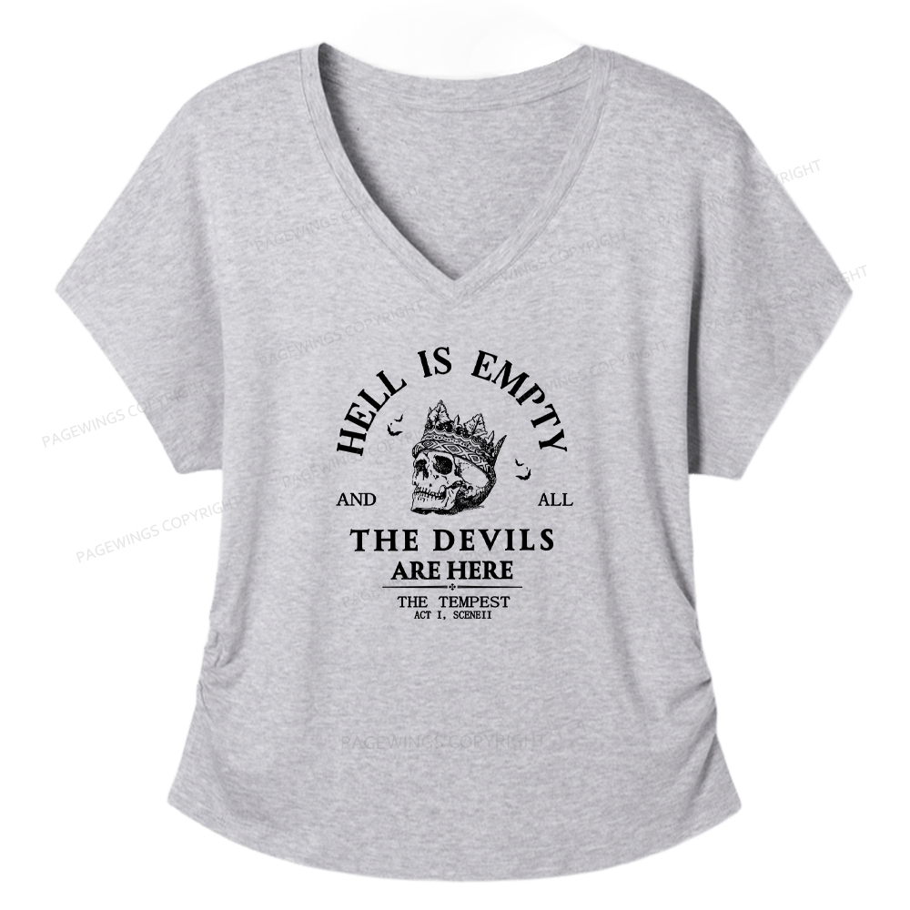 Pagewings Hell Is Empty And All The Devils Are Here Soft Women's Modal V-neck T-shirt