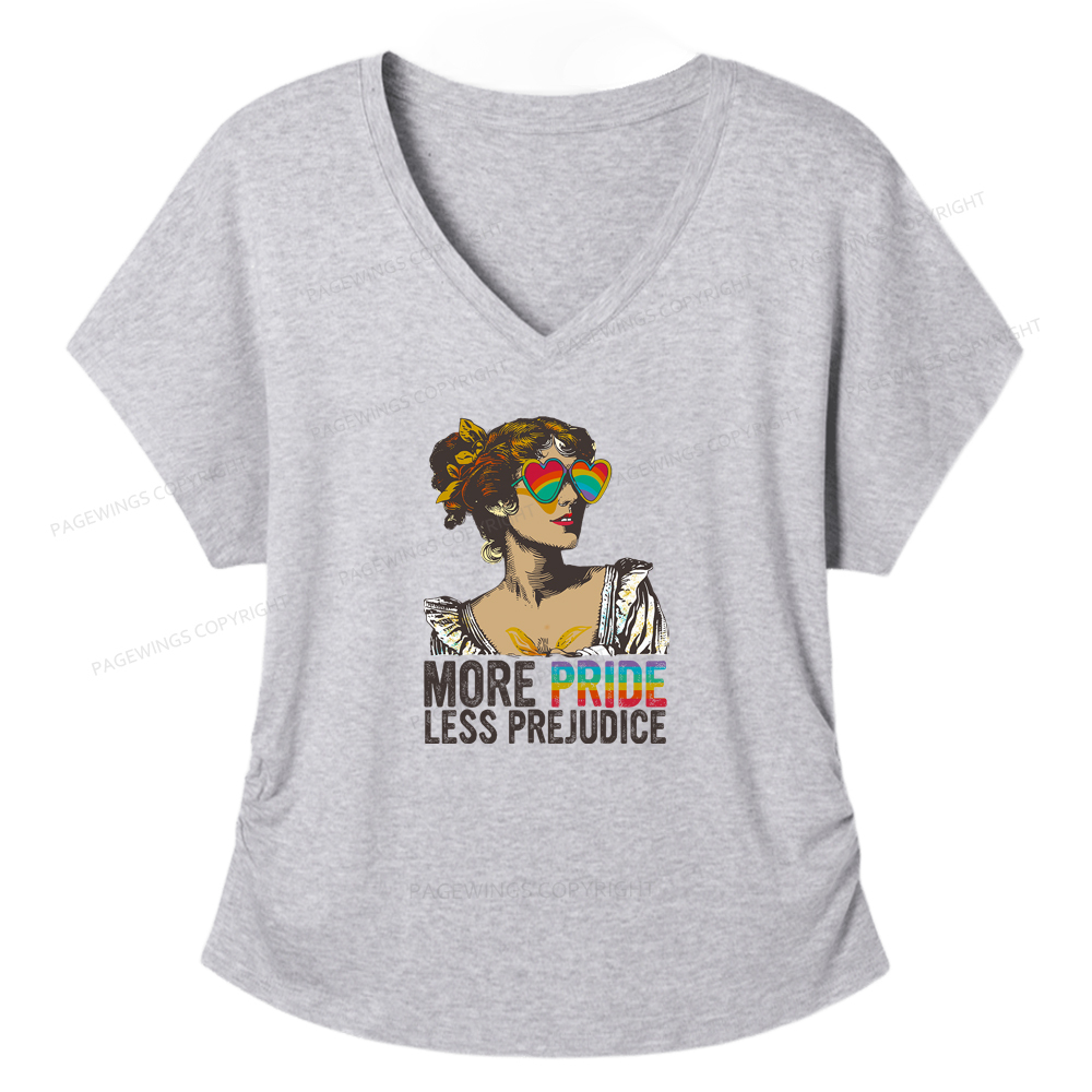 Pagewings More Pride Less Prejudice Soft Women's Modal V-neck T-shirt