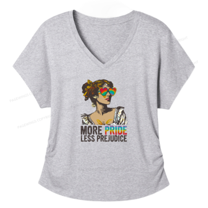 Pagewings More Pride Less Prejudice Soft Women's Modal V-neck T-shirt