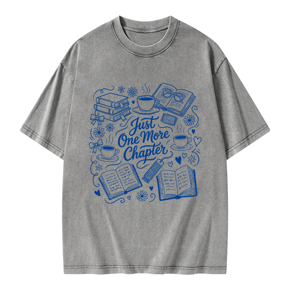 Pagewings Just One More Chapter Unisex Washed T-shirt