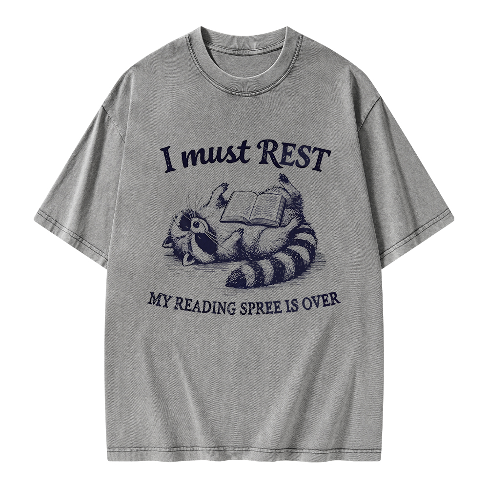 Pagewings My Reading Spree Is Over Unisex Washed T-shirt