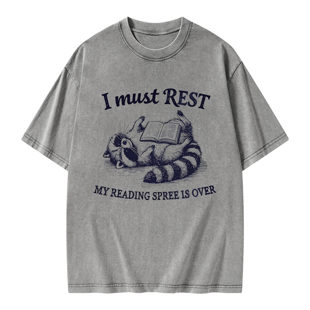 Pagewings My Reading Spree Is Over Unisex Washed T-shirt