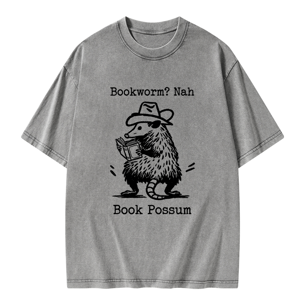 Pagewings Book Possum Unisex Washed T-shirt