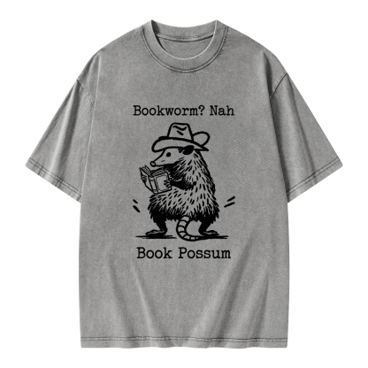 Pagewings Book Possum Unisex Washed T-shirt