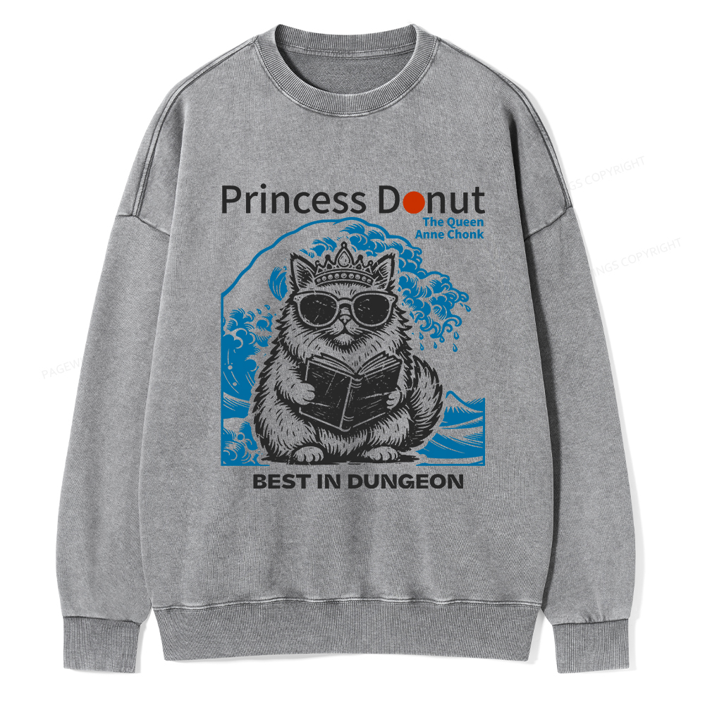 Pagewings Princess Donut Unisex Washed Sweatshirt