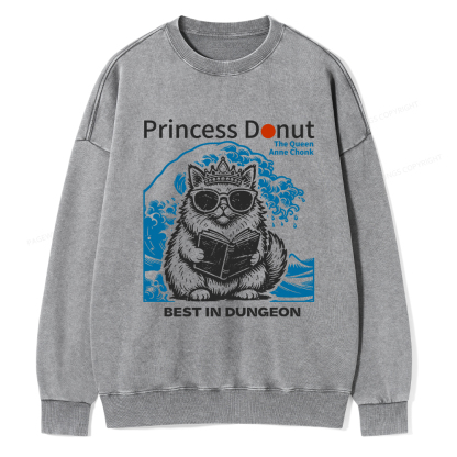 Pagewings Princess Donut Unisex Washed Sweatshirt