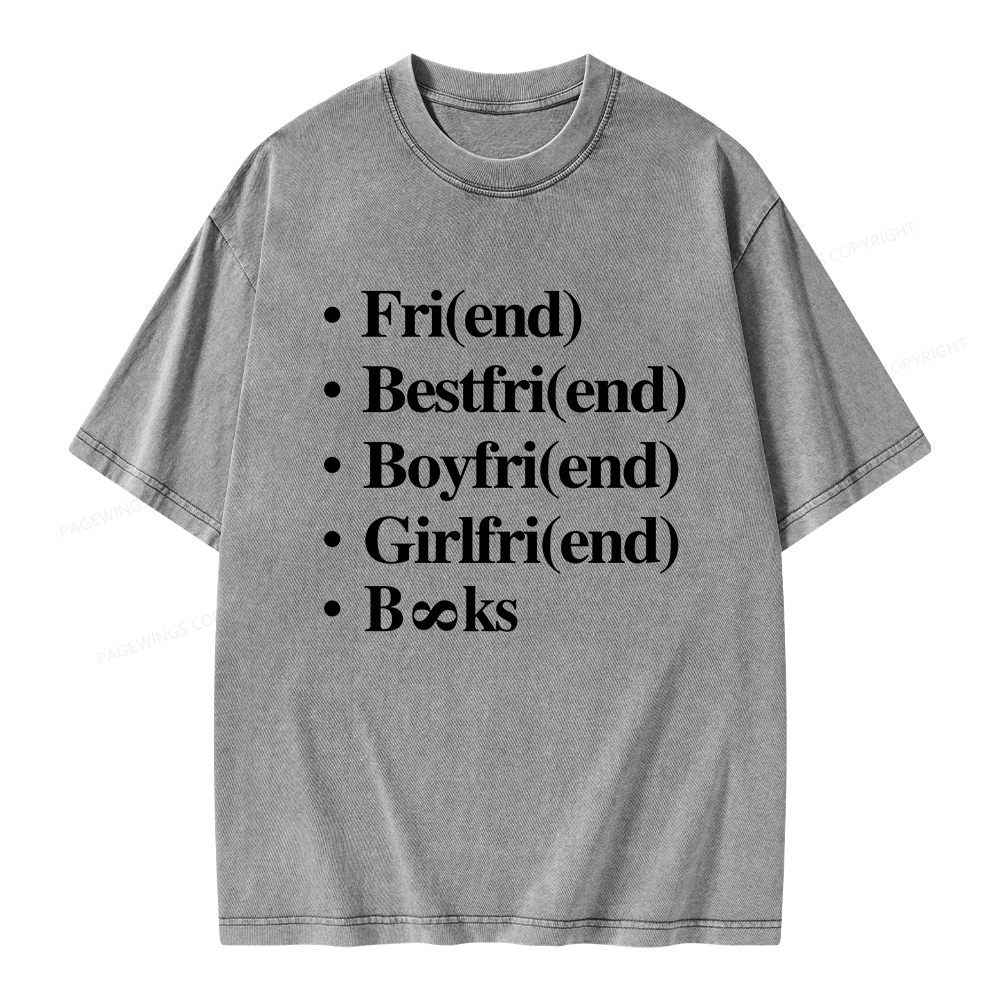 Pagewings Friends Love And Books Matter Unisex Washed T-shirt