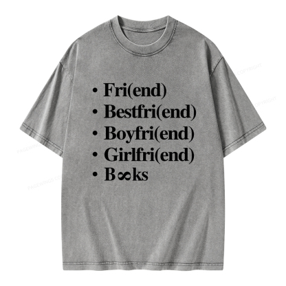 Pagewings Friends Love And Books Matter Unisex Washed T-shirt