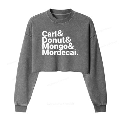 Pagewings Sci-Fi Book Lovers Washed Crop Sweatshirt