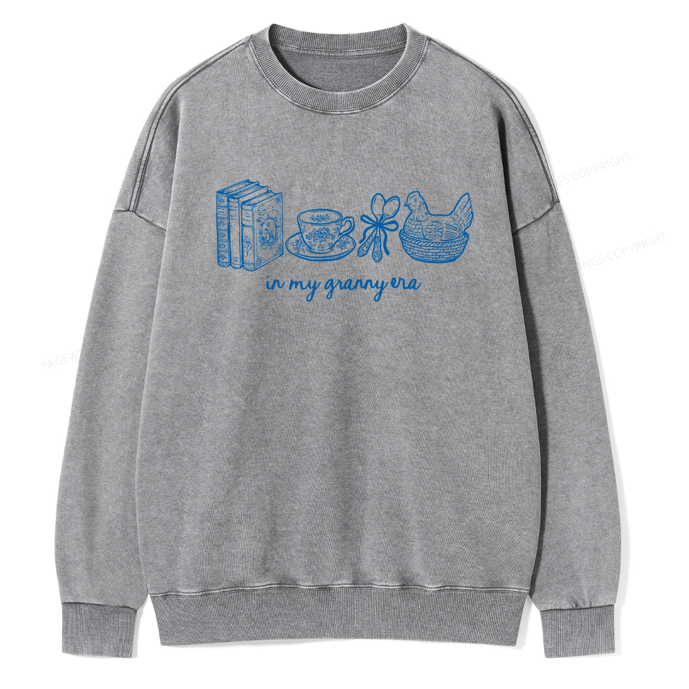 Pagewings In My Granny Era Unisex Washed Sweatshirt