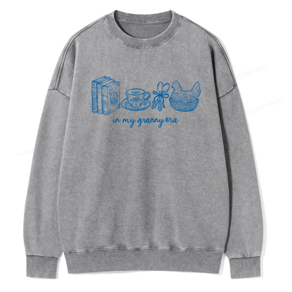 Pagewings In My Granny Era Unisex Washed Sweatshirt