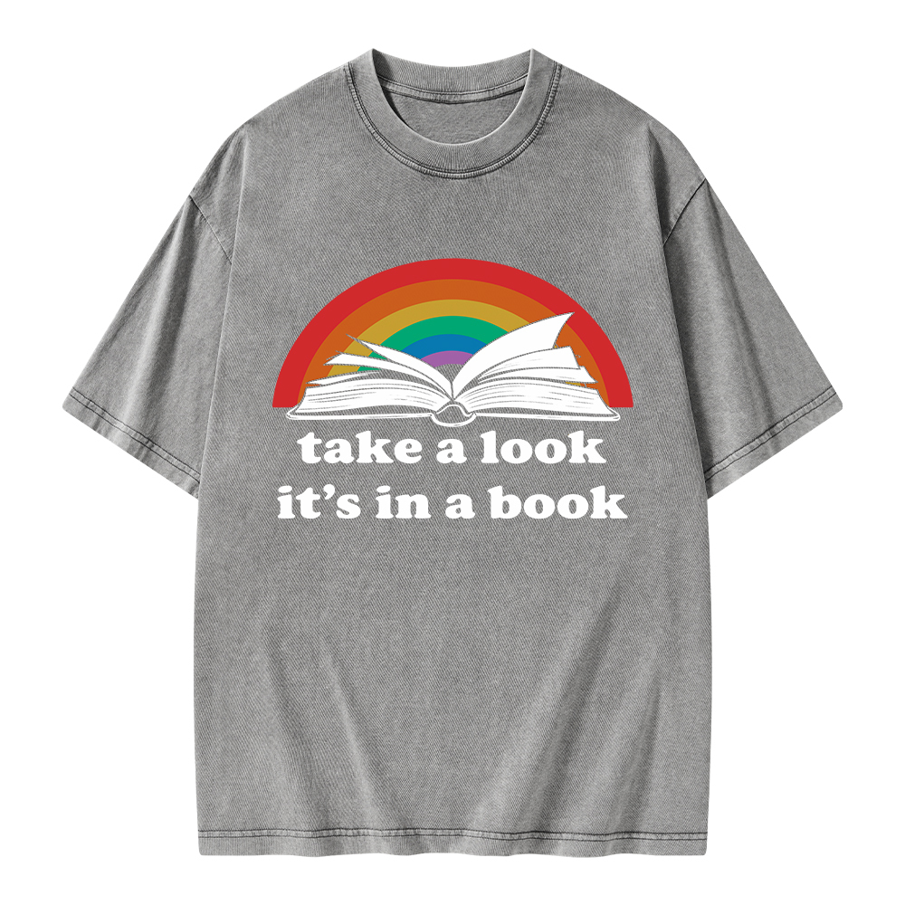 Pagewings Take A Look It’s In A Book Unisex Washed T-shirt