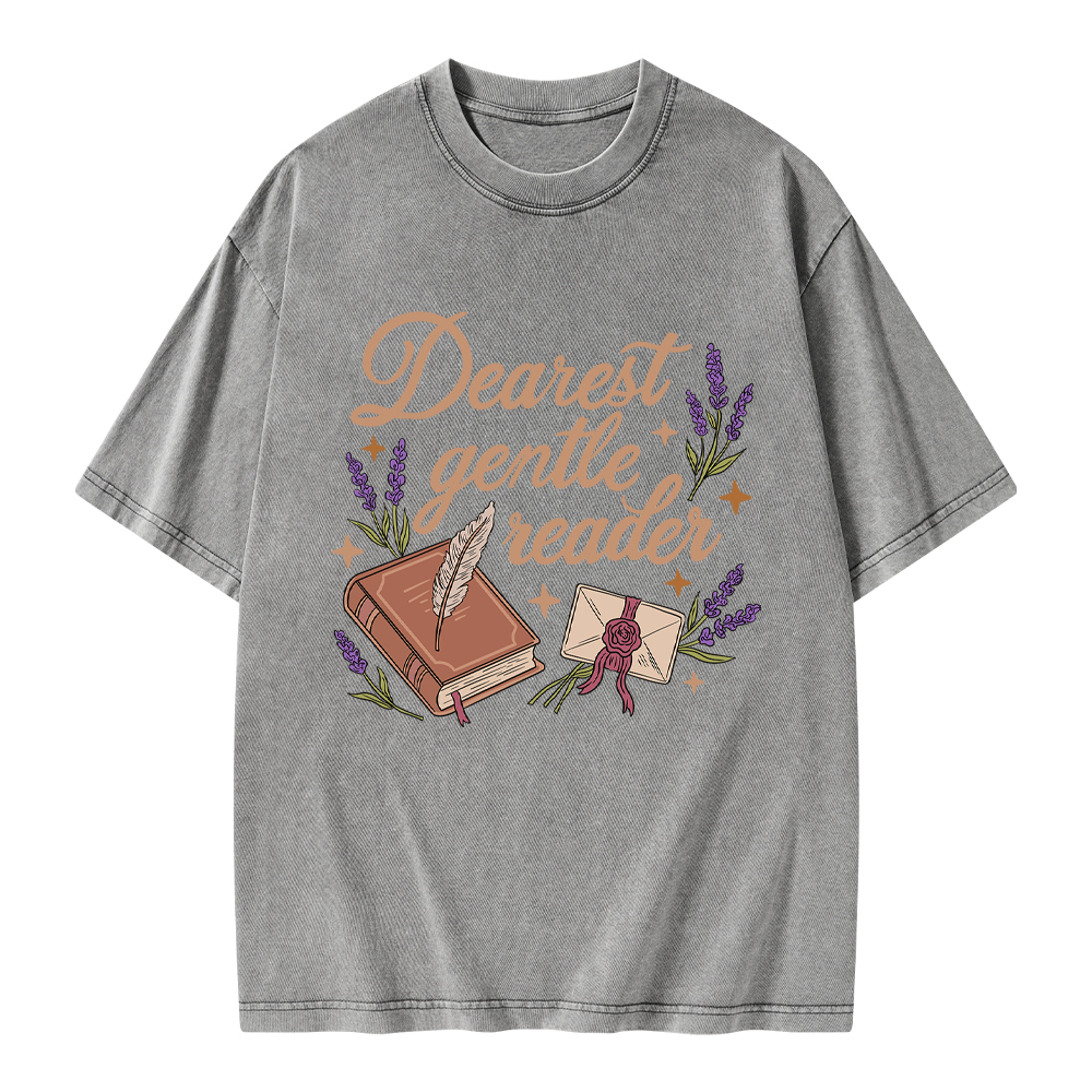 Pagewings Dearest Gentle Reader Unisex Washed T-shirt