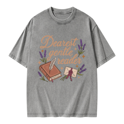Pagewings Dearest Gentle Reader Unisex Washed T-shirt