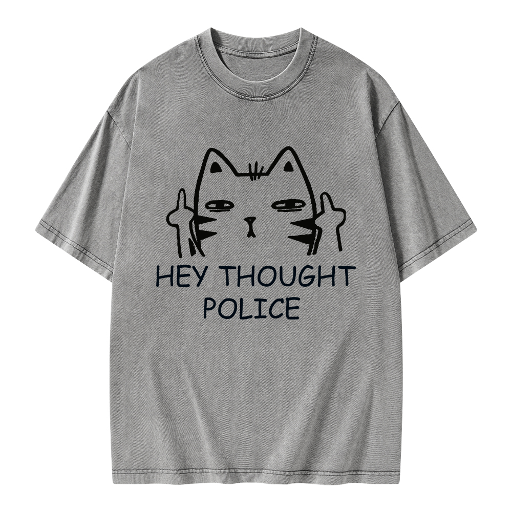 Pagewings Hey Thought Police Unisex Washed T-shirt