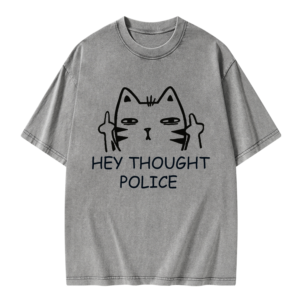 Pagewings Hey Thought Police Unisex Washed T-shirt