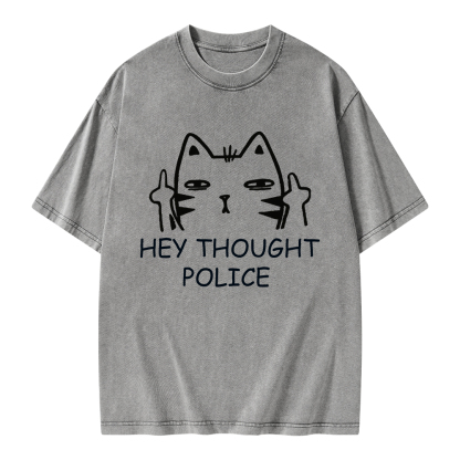 Pagewings Hey Thought Police Unisex Washed T-shirt