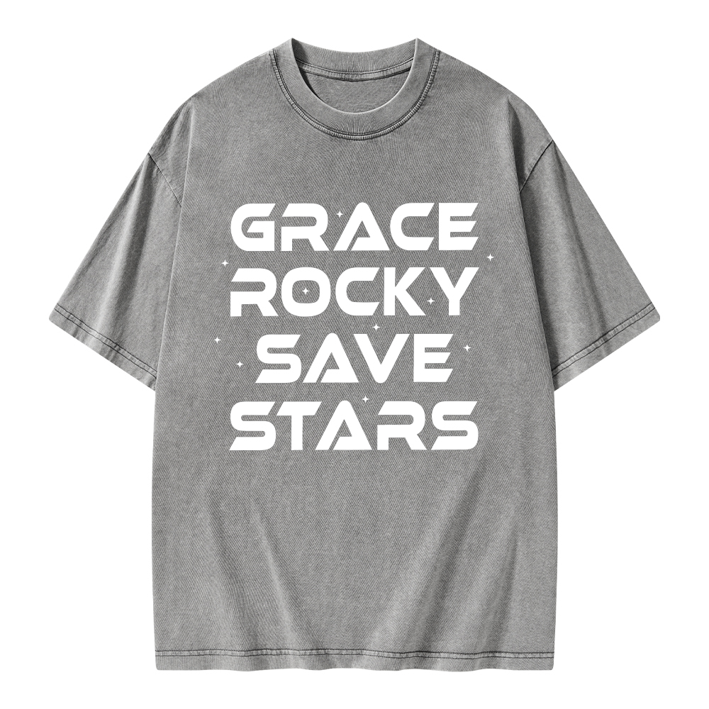 Pagewings Grace Rocky Save Stars Unisex Washed T-shirt