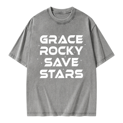 Pagewings Grace Rocky Save Stars Unisex Washed T-shirt