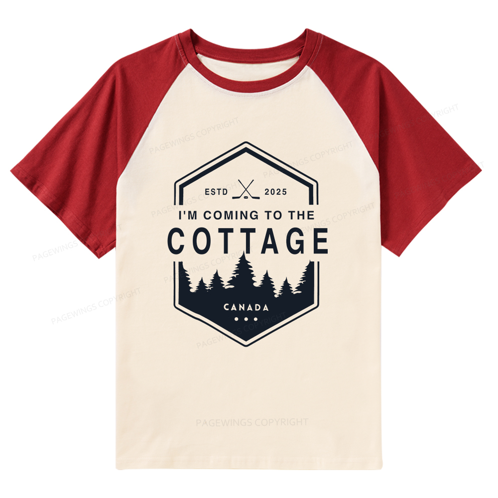 Pagewings Coming To The Cottage Raglan T-shirt