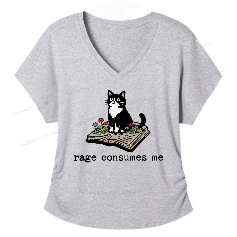 Pagewings Rage Consumes Me Women's Modal V-neck T-shirt  