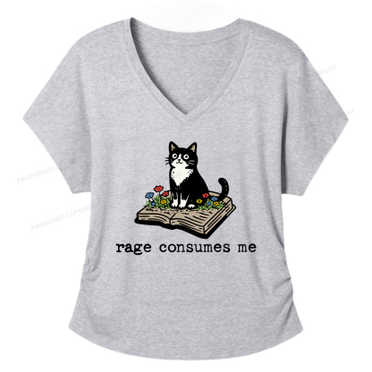 Pagewings Rage Consumes Me Women's Modal V-neck T-shirt  
