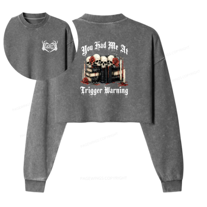 Pagewings Dark Romance Smut Washed Crop Sweatshirt
