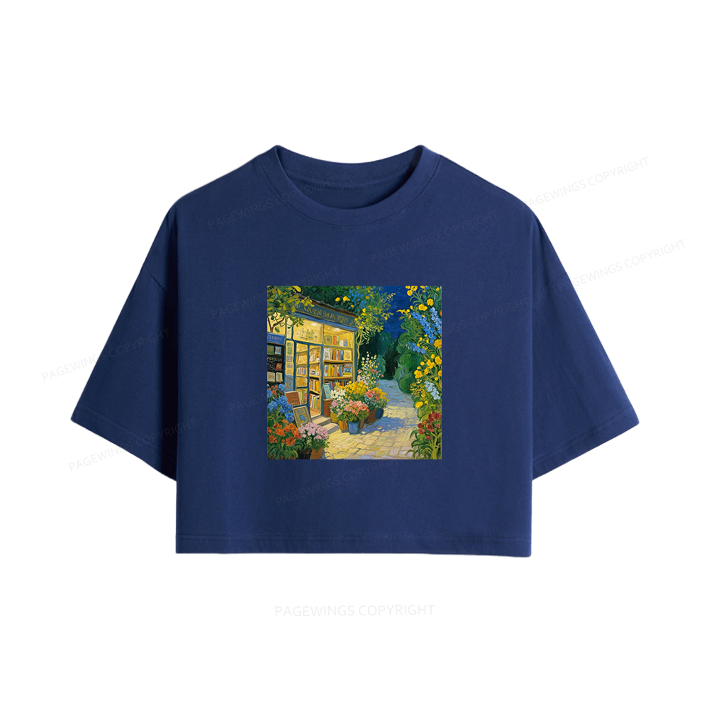 Pagewings Bookshop Women Crop Tops