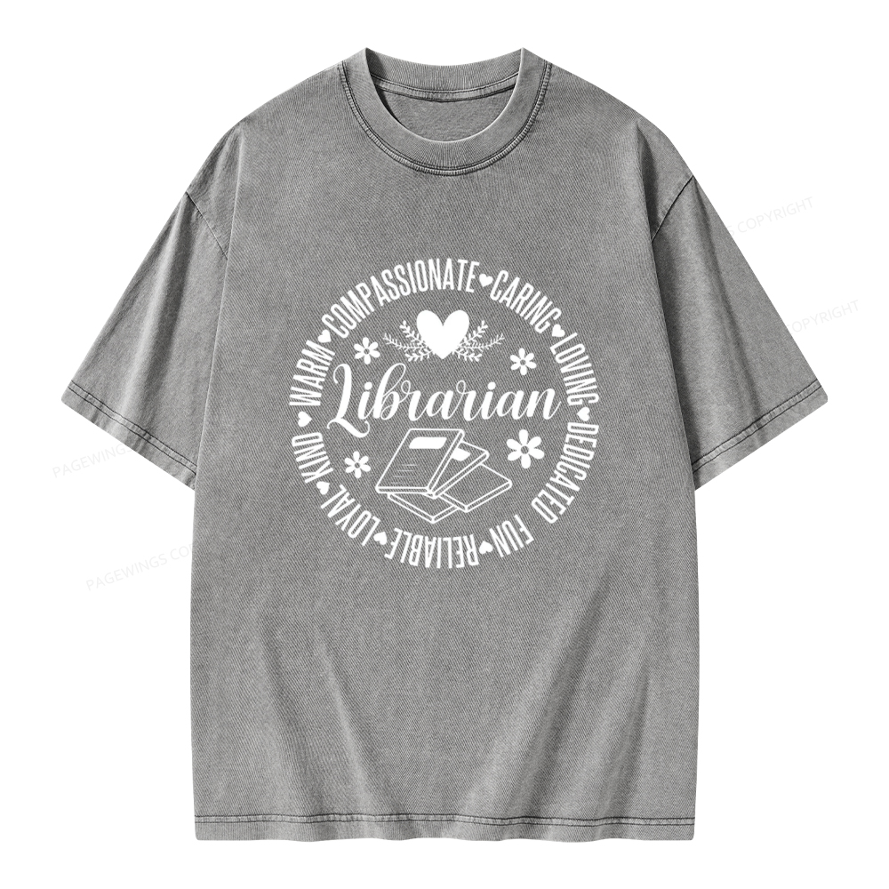 Pagewings Librarian Book Lover Unisex Washed T-shirt