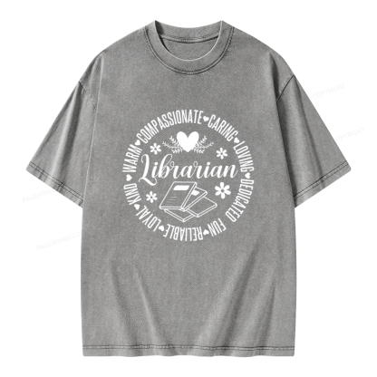 Pagewings Librarian Book Lover Unisex Washed T-shirt
