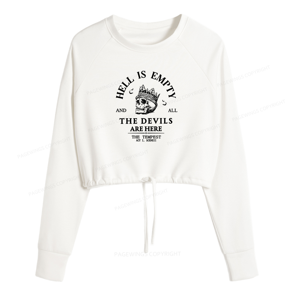 Pagewings Hell Is Empty And All The Devils Are Here Women Cropped Sweatshirt 