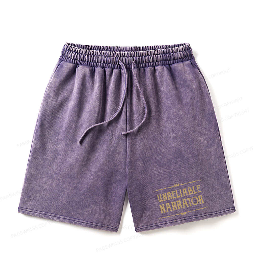 Pagewings Unreliable Narrator Unisex Washed Shorts