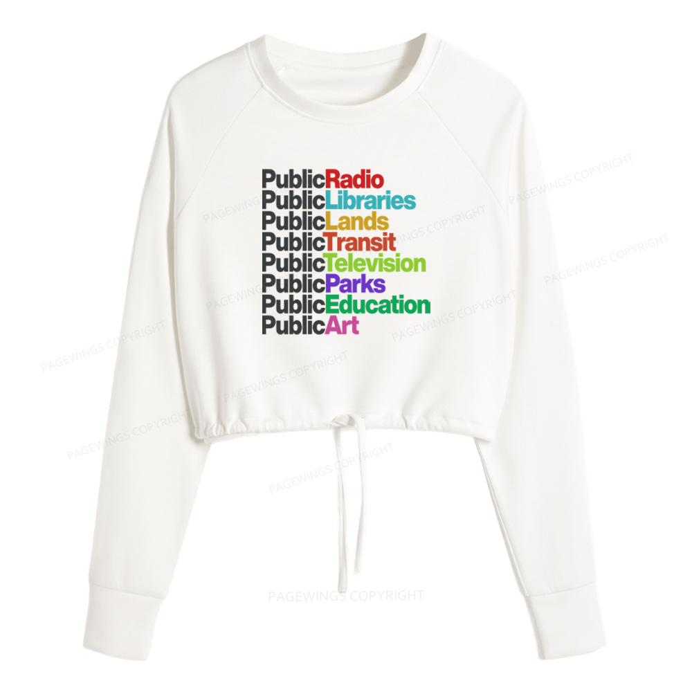 Pagewings Public Libraries Cropped Sweatshirt 
