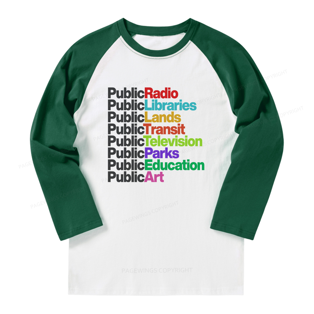 ]Pagewings Public Libraries Long Sleeve Raglan T-shirt