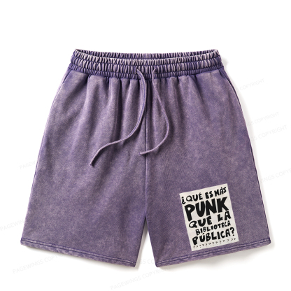 Pagewings What's More Punk Than The Public Library Unisex Washed Shorts