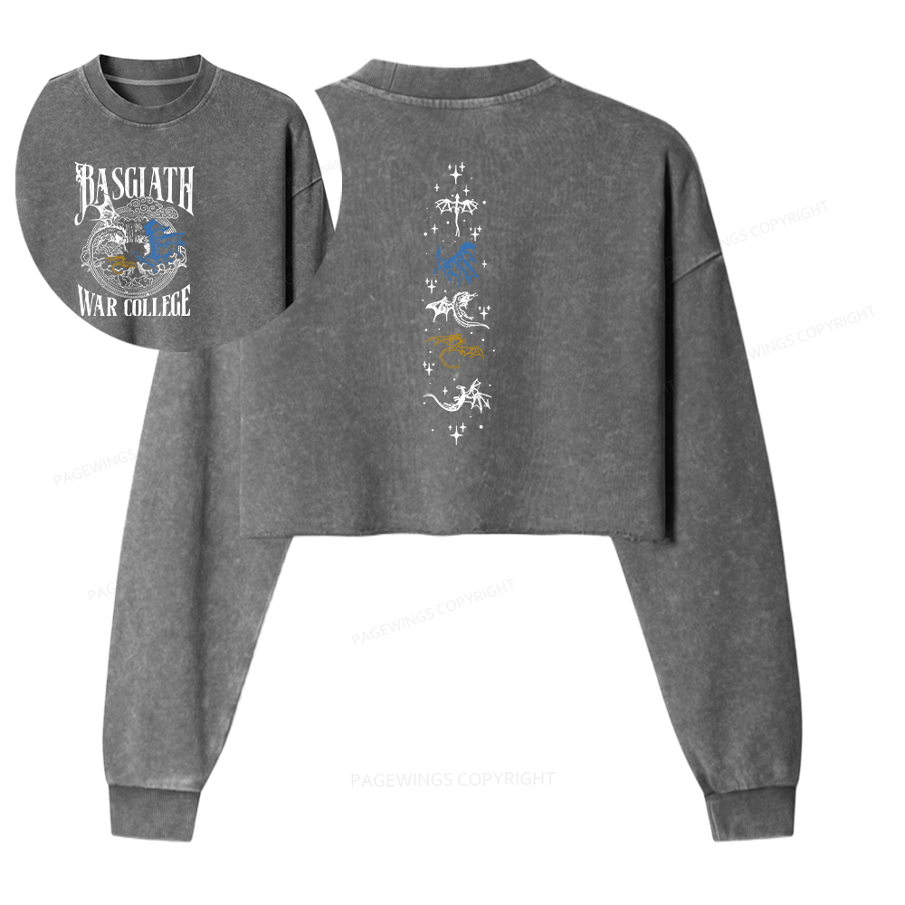 Pagewings Fantasy Bookish Washed Crop Sweatshirt