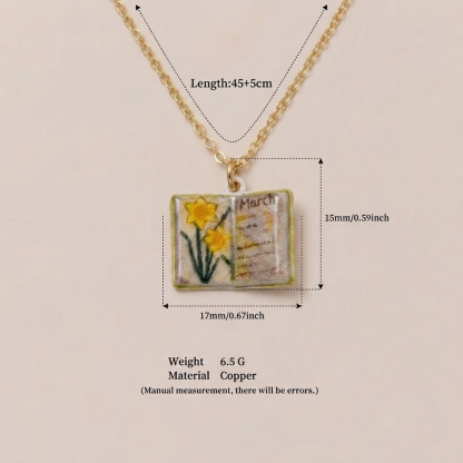 Pagewings Birth Flower Necklace