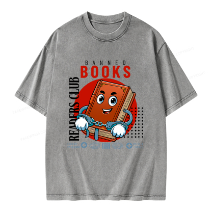 Pagewings Banned book readers club Unisex Washed T-shirt