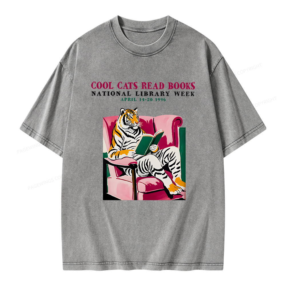 Pagewings Library Week Poster 1996 Unisex Washed T-shirt
