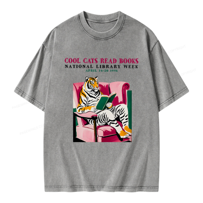 Pagewings Library Week Poster 1996 Unisex Washed T-shirt