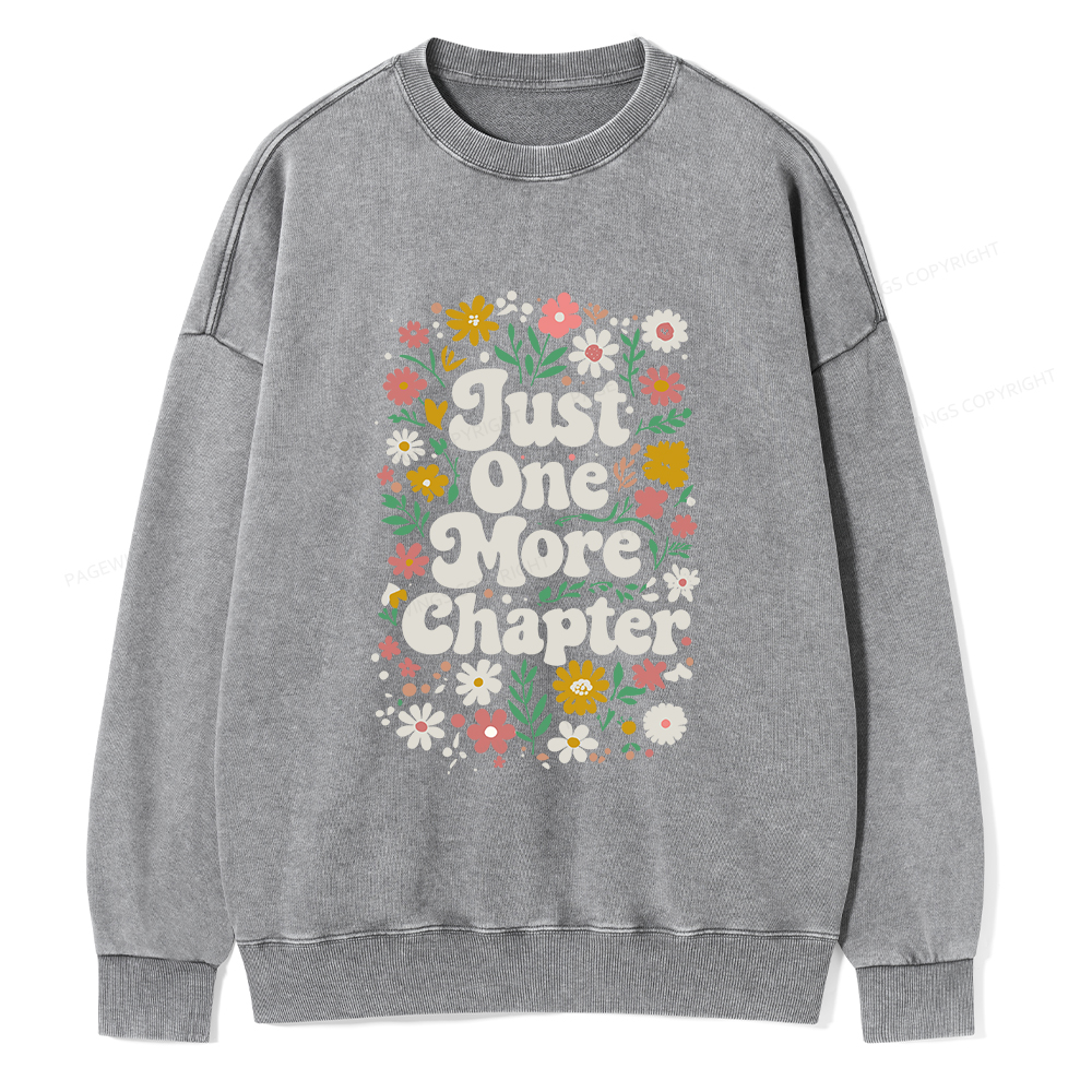 Pagewings Just One More Chapter Unisex Washed Sweatshirt