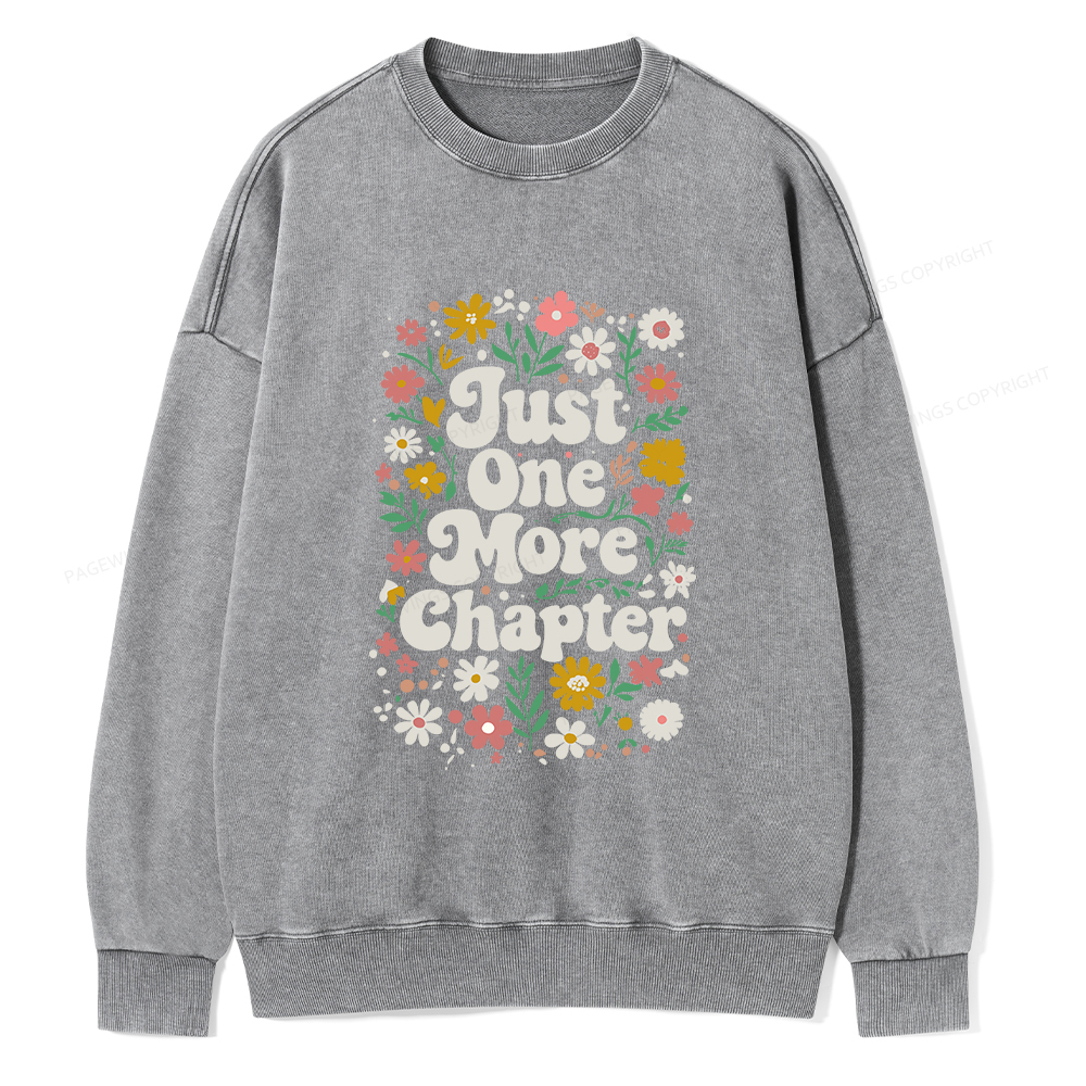 Pagewings Just One More Chapter Unisex Washed Sweatshirt