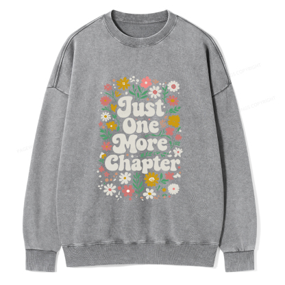 Pagewings Just One More Chapter Unisex Washed Sweatshirt
