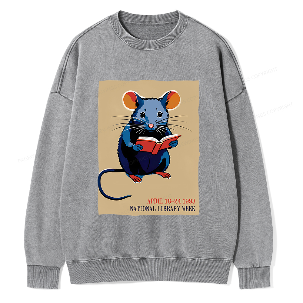 Pagewings National Library Week Unisex Washed Sweatshirt