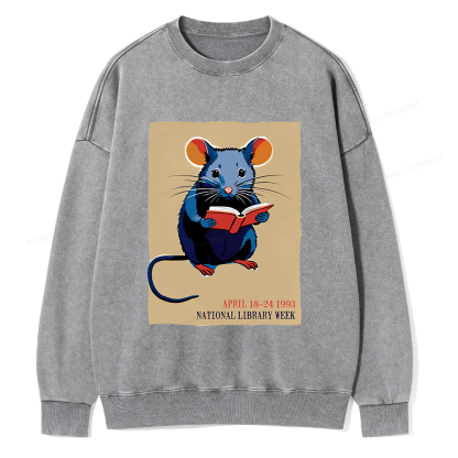 Pagewings National Library Week Unisex Washed Sweatshirt