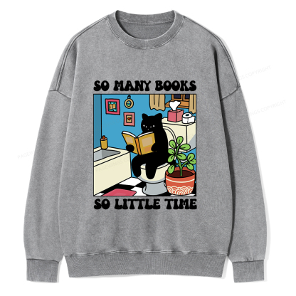 Pagewings So Many Books So Little Time Unisex Washed Sweatshirt