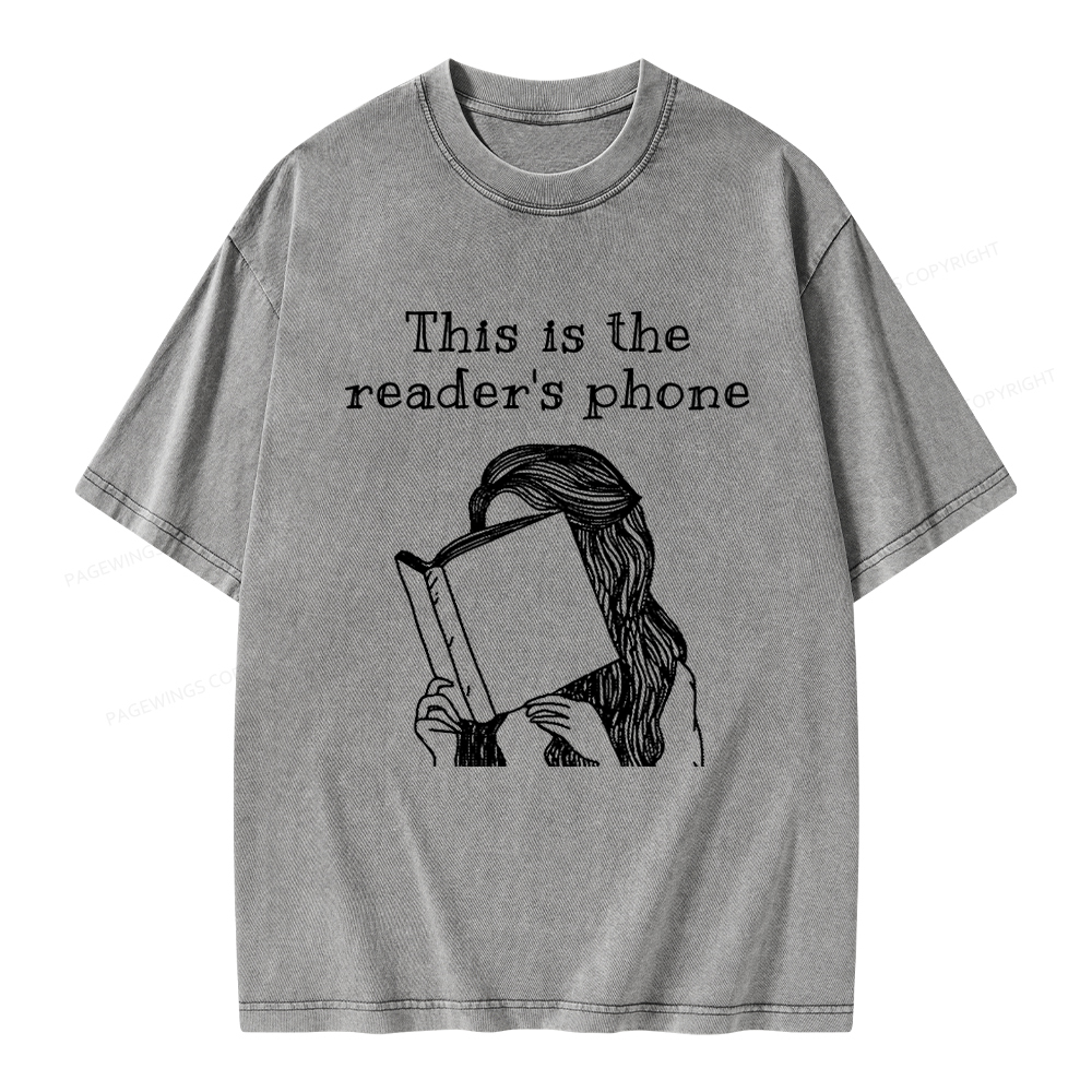 Pagewings This Is The Readers Phone Unisex Washed T-shirt